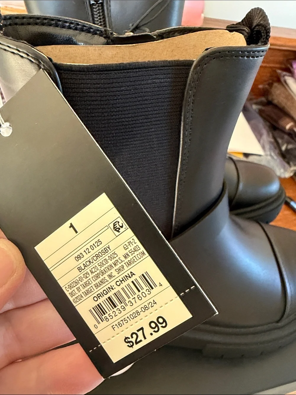 NWT Art Class Crosby boots Harness Ankle Boots - Black Girls size 1